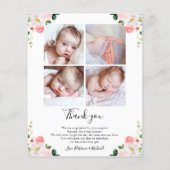 Carte de remerciements budgétaire floral (Dos)