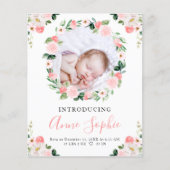 Carte de remerciements budgétaire floral (Devant)