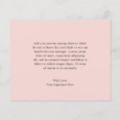 Carte de remerciements budgétaire floral rose pâle (Dos)