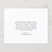 Carte de remerciements budgétaire florale rose pâl (Dos)