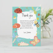 Carte De Remerciements Bugs Colorés Anniversaire Enfants (Debout devant)