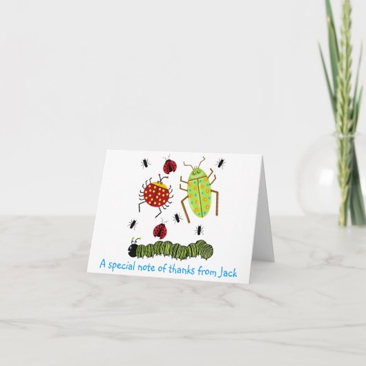 Carte De Remerciements Bugs De Littlebeane Insectes Ladybug Ant Caterpill (Devant)