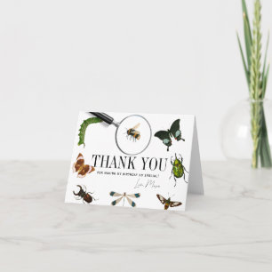 Carte De Remerciements Bugs & Insectes Vintage Garçon Anniversaire