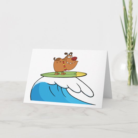 Carte De Remerciements Bulldog surf (Devant)