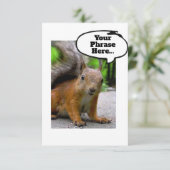 Carte De Remerciements Bulle de pensée d'écureuil personnalisable Dis tou (Debout devant)