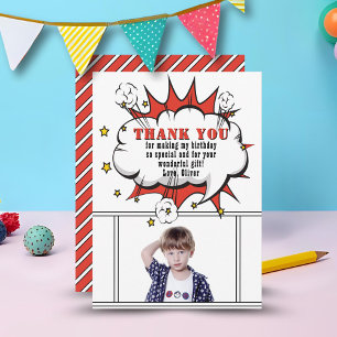 Carte De Remerciements Bulle de texte de bande dessinée de super-héros Ga