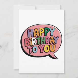 Carte De Remerciements Bulle Joyeux Anniversaire
