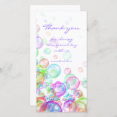 Carte De Remerciements Bulles de savon (Devant / Derrière)