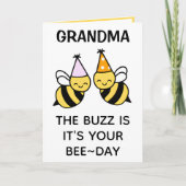 Carte De Remerciements Bumblebee Bee Grand-mère Joyeux anniversaire (Devant)
