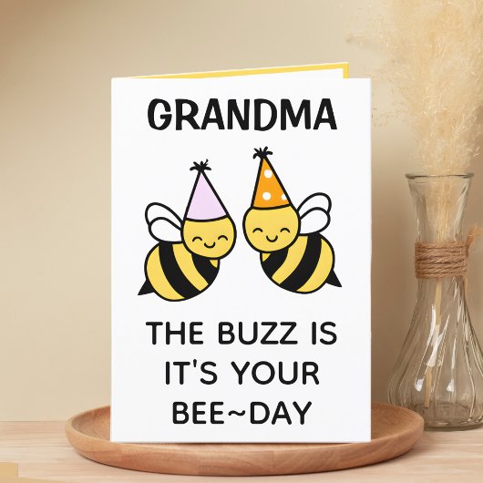 Carte De Remerciements Bumblebee Bee Grand-mère Joyeux anniversaire