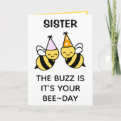 Carte De Remerciements Bumblebee Bee Sister Joyeux anniversaire (Devant)