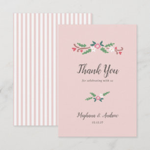 Carte De Remerciements Bunch floral romantique rustique