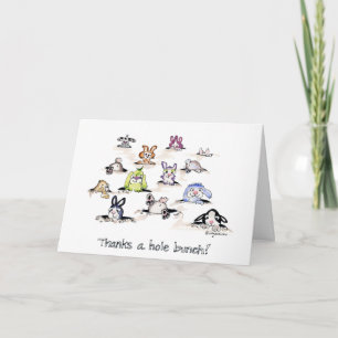 Carte De Remerciements Bunnies: Thanks a Hole Bunch
