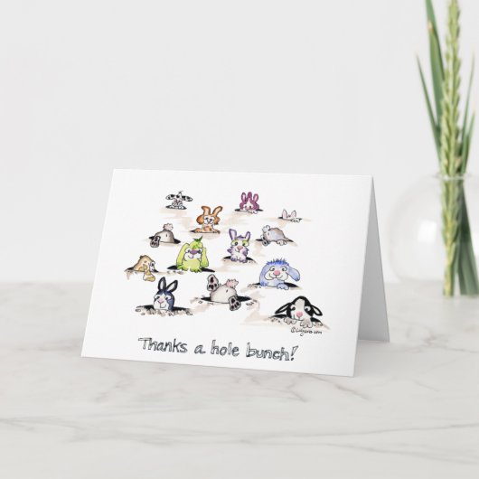 Carte De Remerciements Bunnies: Thanks a Hole Bunch (Devant)