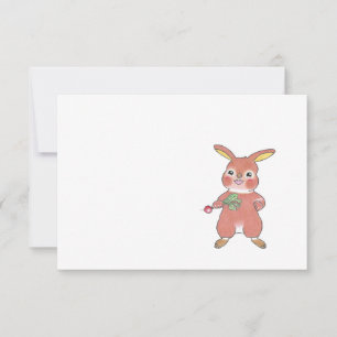 Carte De Remerciements Bunny affamé N'importe quelle occasion simple cart