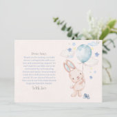 Carte De Remerciements Bunny Baby shower garçon (Debout devant)