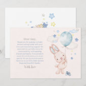 Carte De Remerciements Bunny Baby shower garçon (Devant / Derrière)