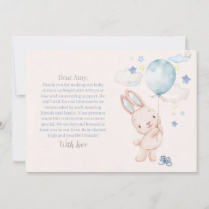 Carte De Remerciements Bunny Baby shower garçon