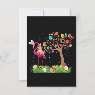 Carte De Remerciements Bunny Flamingo Easter   Cute Flamingo Lovers