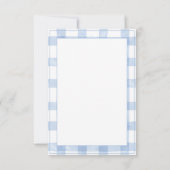 Carte De Remerciements Bunny Rabbit Blue Plaid Vintage (Dos)
