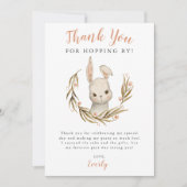 Carte De Remerciements Bunny Rabbit Fille fête d'anniversaire (Devant)