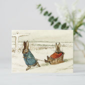 Carte De Remerciements "Bunny Sleigh Ride" par Beatrix Potter (Debout devant)