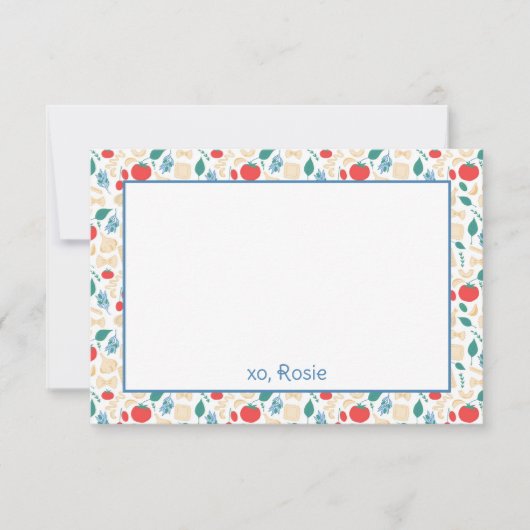 Carte De Remerciements Buon Appetito Coloré Pasta Anniversaire Papeterie (Devant)