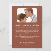 Carte De Remerciements Burange Boho Terracotta Mariage rustique (Dos)