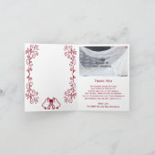 Carte De Remerciements Burgundy Bells Scrollwork Design Mariage (Intérieur)