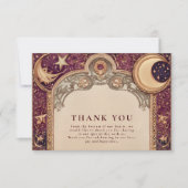 Carte De Remerciements Burgundy Celestial Moon Wedding (Devant)