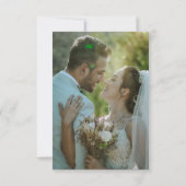 Carte De Remerciements Burgundy et Mariage blanc doux (Dos)