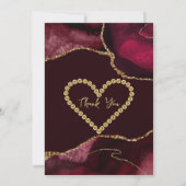 Carte De Remerciements Burgundy Gold Agate Geode Birthday (Dos)
