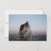 Carte De Remerciements Burgundy & Gold Fall Calligraphy Mariage Photo (Devant)