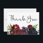 Carte De Remerciements Burgundy Plum Navy Floral<br><div class="desc">Envoyez vos invités grâce à ces cartes de remerciements aux mariages à fleurs de bordeaux,  de marine et de prune.</div>