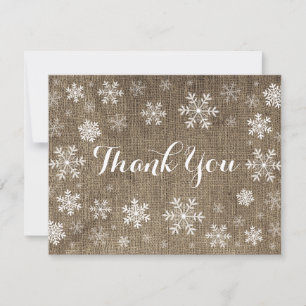 Carte de remerciements Burlap hivernal