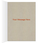 Carte de remerciements Burlap Rustique Orange Maso (Intérieur (Droit))