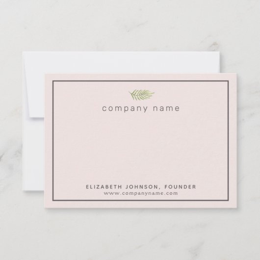 Carte De Remerciements Business Blush|Charbon (Devant)