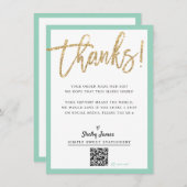 Carte De Remerciements BUSINESS INSERT moderne chic parties scintillant s (Devant / Derrière)