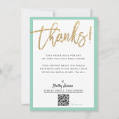 Carte De Remerciements BUSINESS INSERT moderne chic parties scintillant s (Devant)