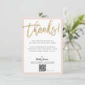 Carte De Remerciements BUSINESS INSERTION moderne chic script de parties (Debout devant)