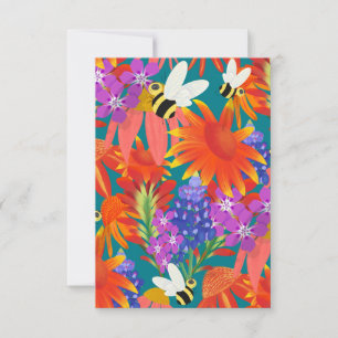 Carte De Remerciements Buzz Parmi Les Blooms Turquoise Grove_Merci