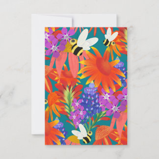 Carte De Remerciements Buzz Parmi Les Blooms Turquoise Grove_Merci