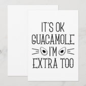 Carte De Remerciements Ça va Guacamole Je suis aussi extra (Devant / Derrière)