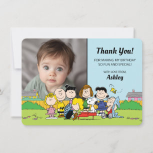 Carte De Remerciements cacahuètes Charlie Brown et Gang Anniversaire