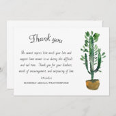 Carte De Remerciements Cactus à pointes funéraires (Devant / Derrière)