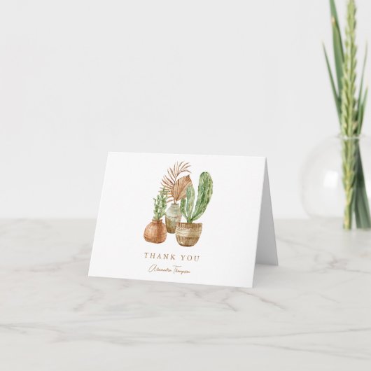 Carte De Remerciements Cactus Boho Plantes de Pampas Mariage Folding (Devant)