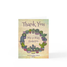 Cactus coloré remerciement de mariage