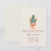 Carte De Remerciements Cactus Moderne en Pot de Fleurs Fête Arc-en-Ciel (Devant / Derrière)