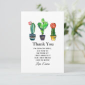 Carte De Remerciements cactus, succulent, aquarelle, fiesta, mexicaine, (Debout devant)