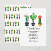 Carte De Remerciements cactus, succulent, aquarelle, fiesta, mexicaine, (Devant / Derrière)